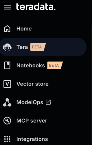 AI Studio interface navigation highlighting tools such as notebooks, ModelOps, ModelHub, and Vector Store