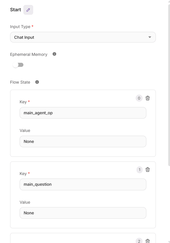Start Node configuration
